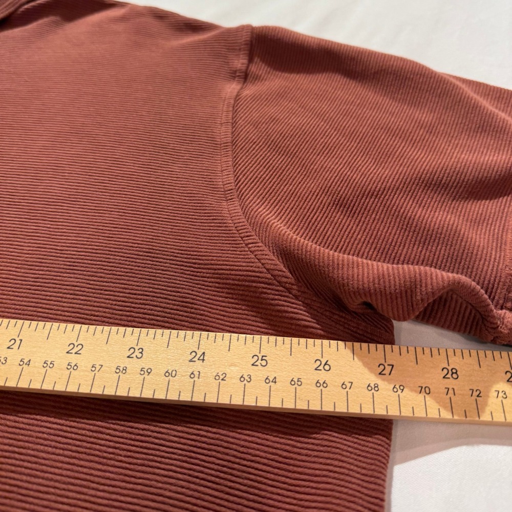 Caribbean‎ Polo Shirt Mens XL Brown Silk Cotton Ribbed Knit Short Sleeve Golf - Picture 3 of 6